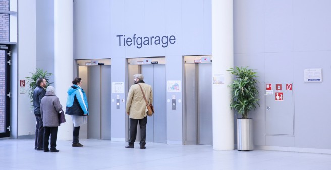 elevator to the underground parking